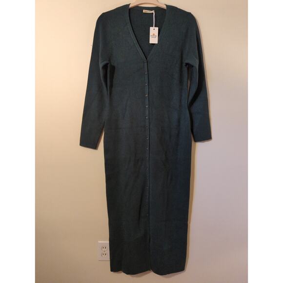 New w/tags Marine Layer Size XL Brea Rib Button Up Midi Dress Ponderosa Pine - Picture 3 of 7